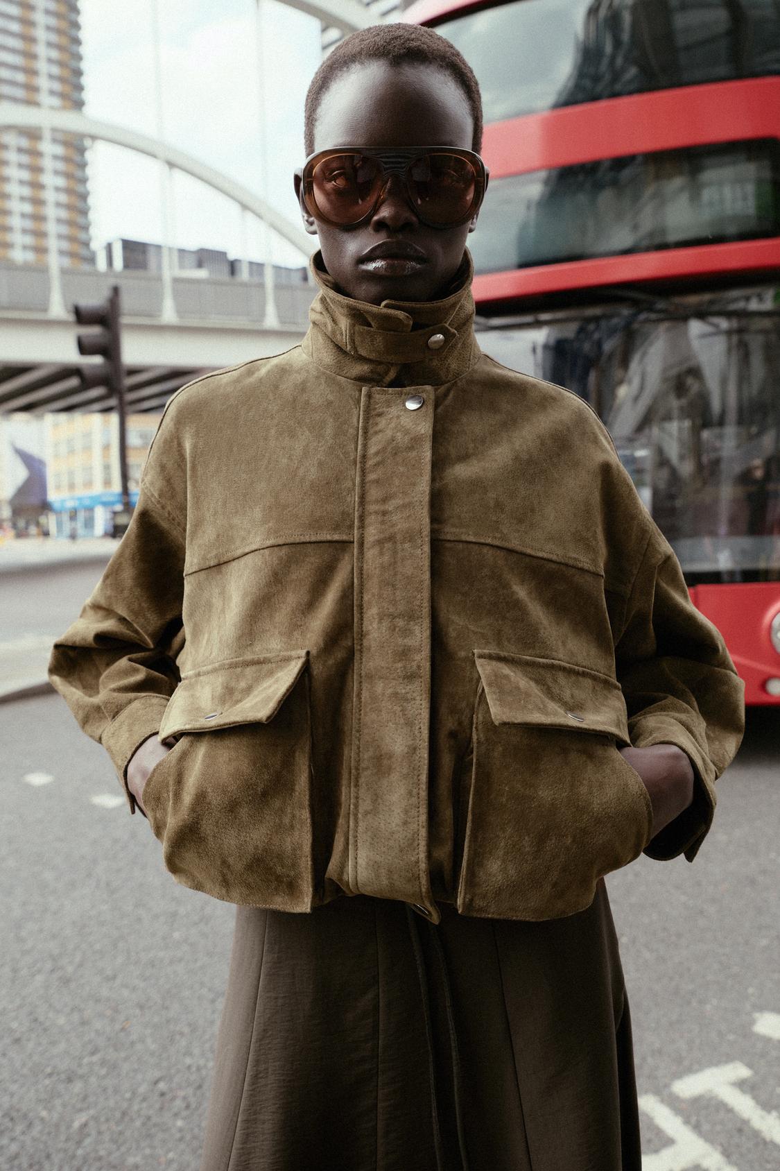 100% LEATHER BOMBER JACKET