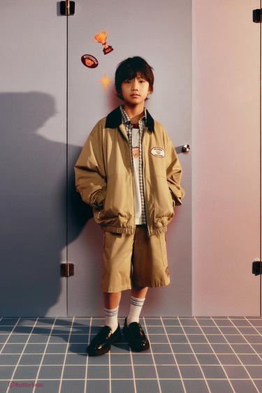 ÁO KHOÁC BOMBER CỔ NHUNG TĂM BUTTERBEAR © - Màu caramel từ Zara