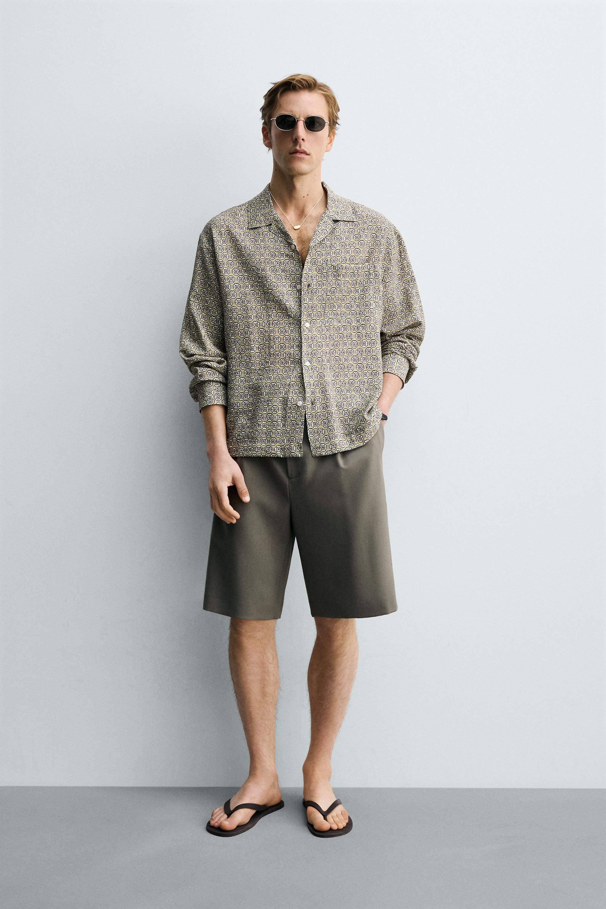 GEOMETRIC PRINT RELAXED FIT SHIRT