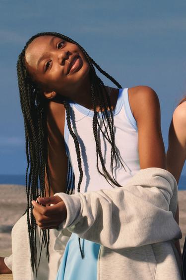 MODAL BLEND CROP TOP - Ecru by Zara