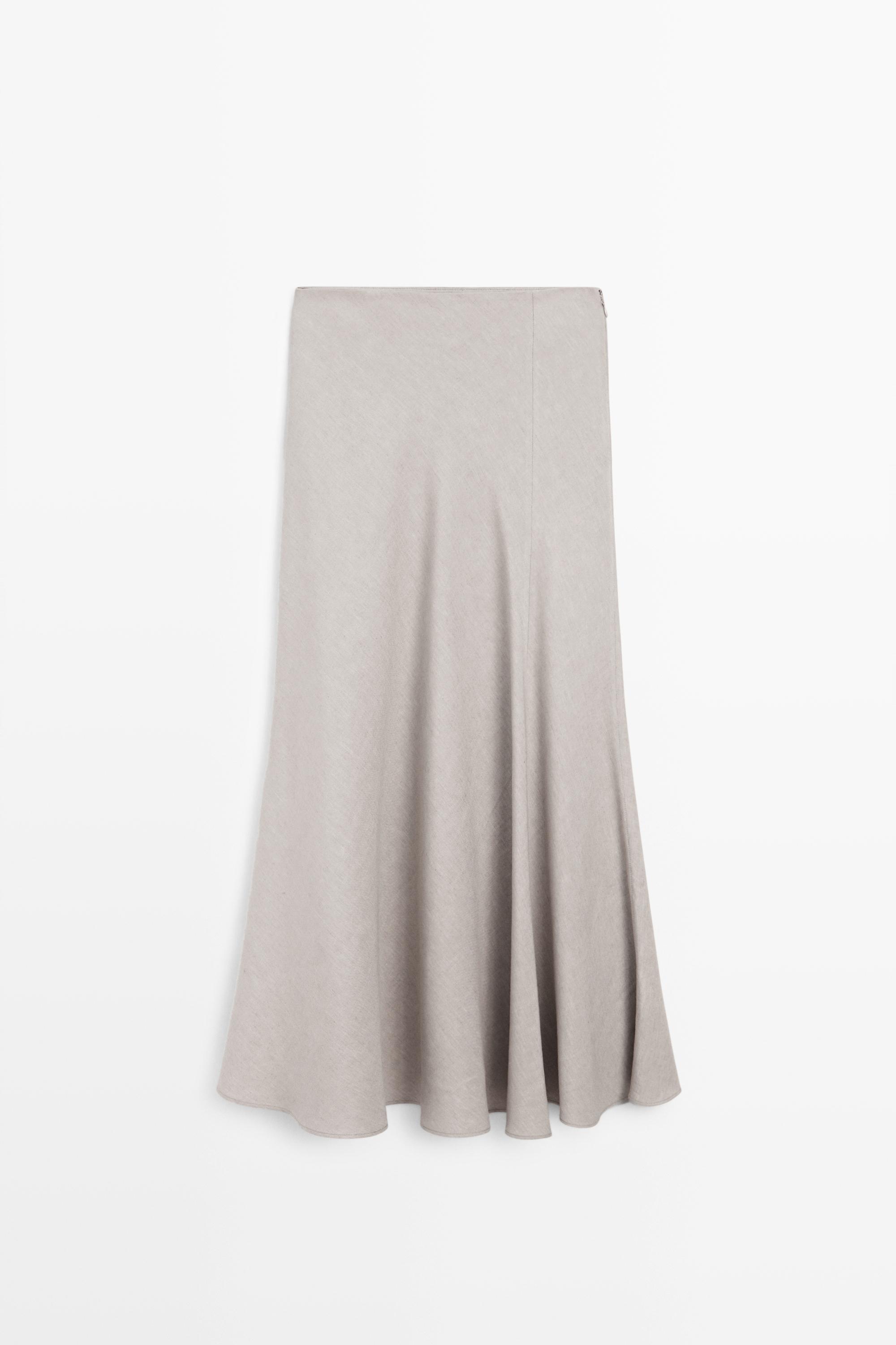 STUDIO Linen Blend Flounce Skirt