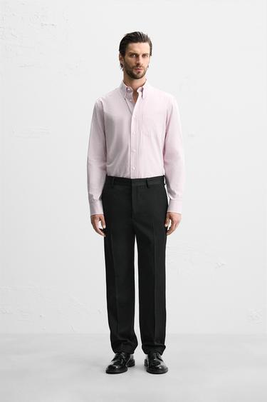 Zara COTTON SILK SHIRT - Red Stripe