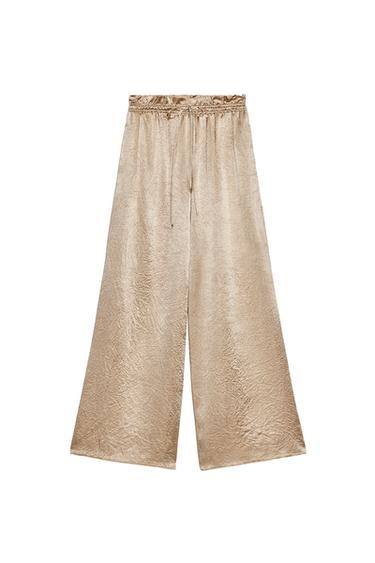 ZW COLLECTION SATIN WIDE LEG PANTS