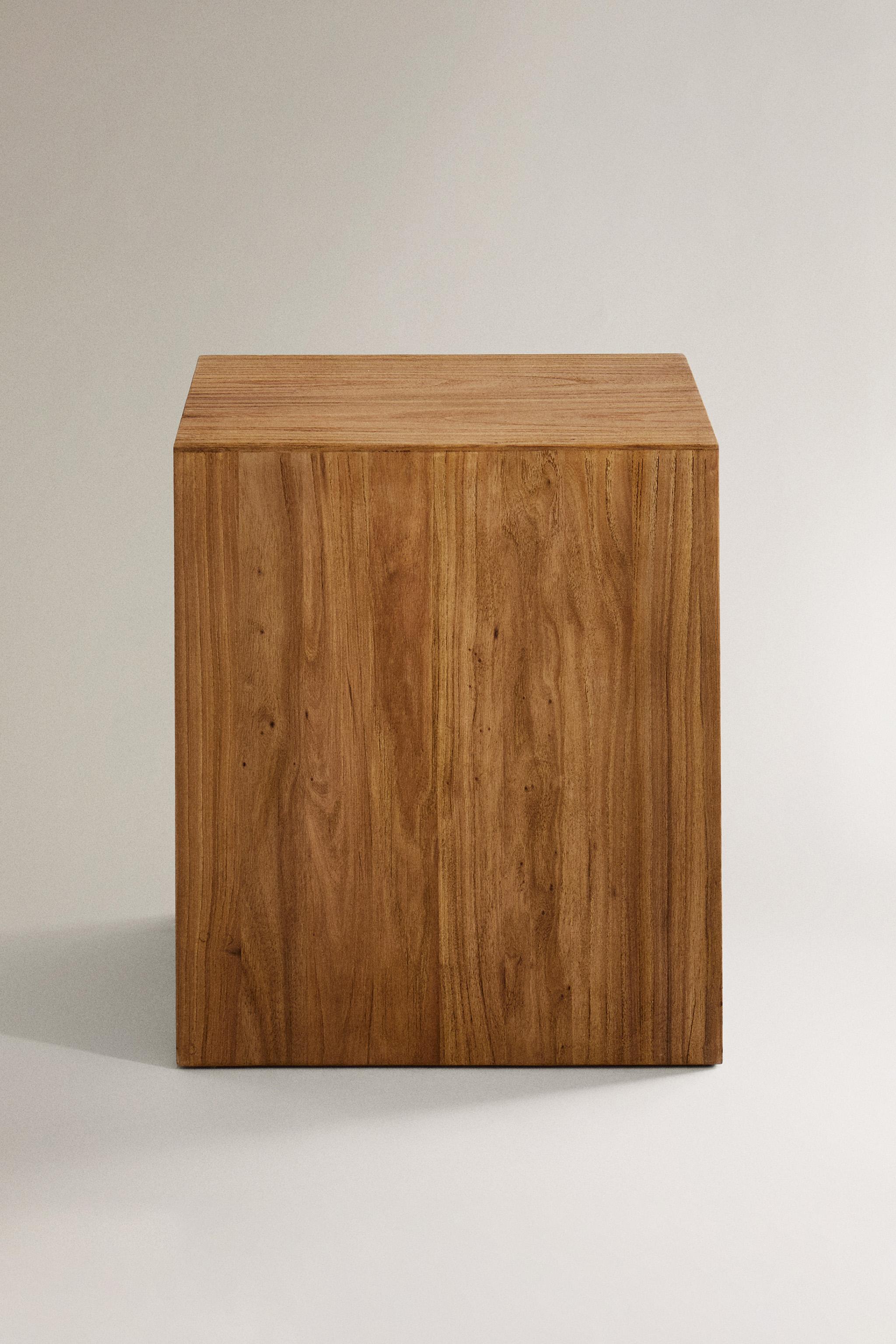 WOODEN CUBE SIDE TABLE - Light brown | ZARA Canada WOODEN CUBE SIDE TABLE - Light brown | ZARA Canada