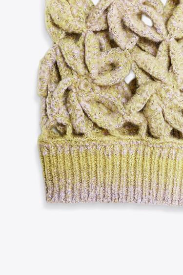 TOP GILET EN MAILLE CROCHET DÉGRADÉ - Multicolore de Zara - Image 6