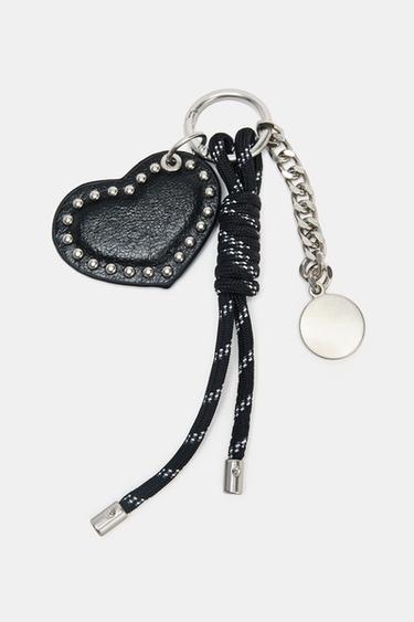 Zara STUDDED HEART CHARM - Black