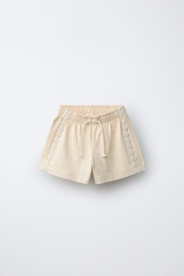 KUKKAPRINTTISET COLLEGESHORTSIT - Mid-ecru Zaralta