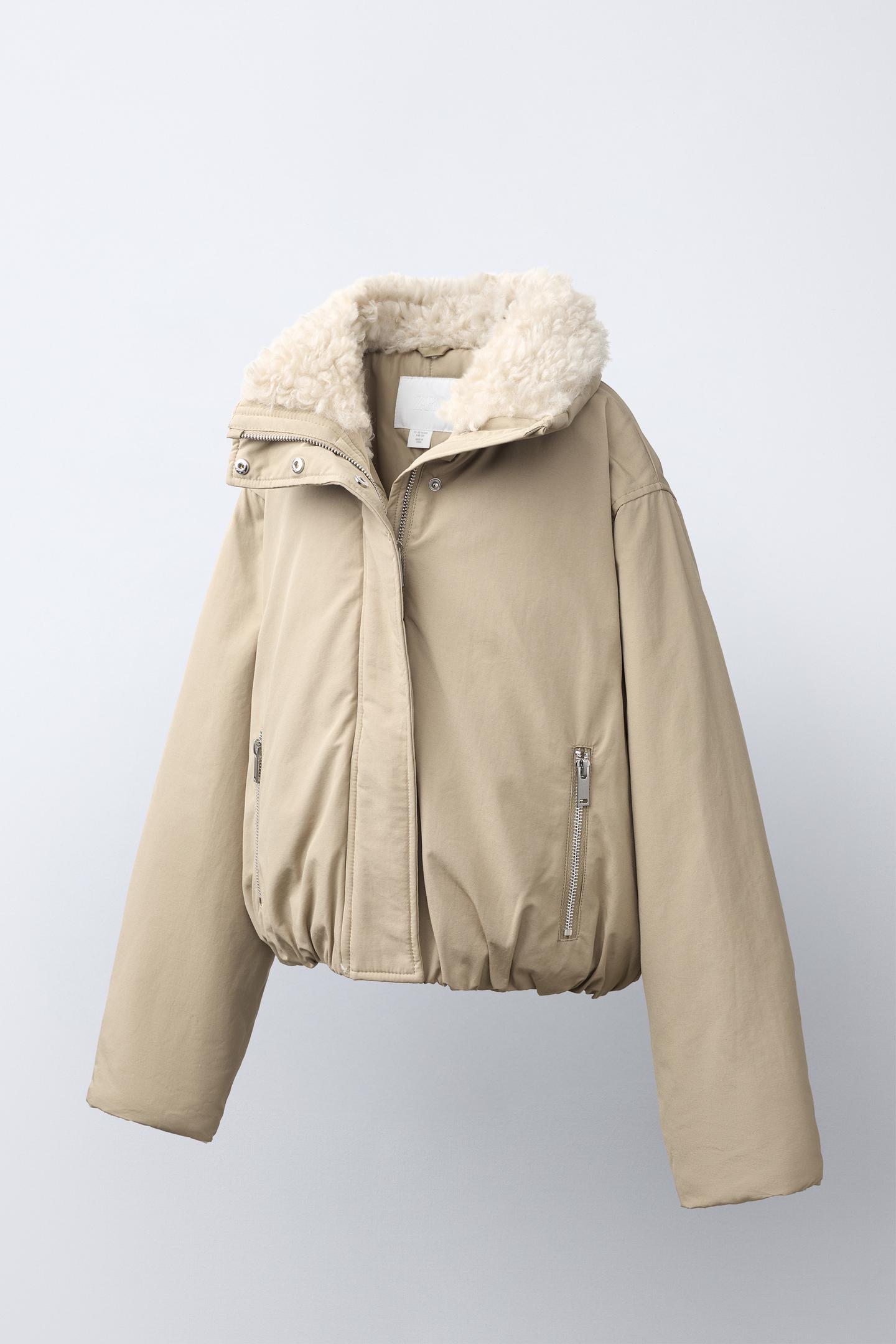 Детская куртка Zara Fur-Effect, цвет: Экрю — фото 4
