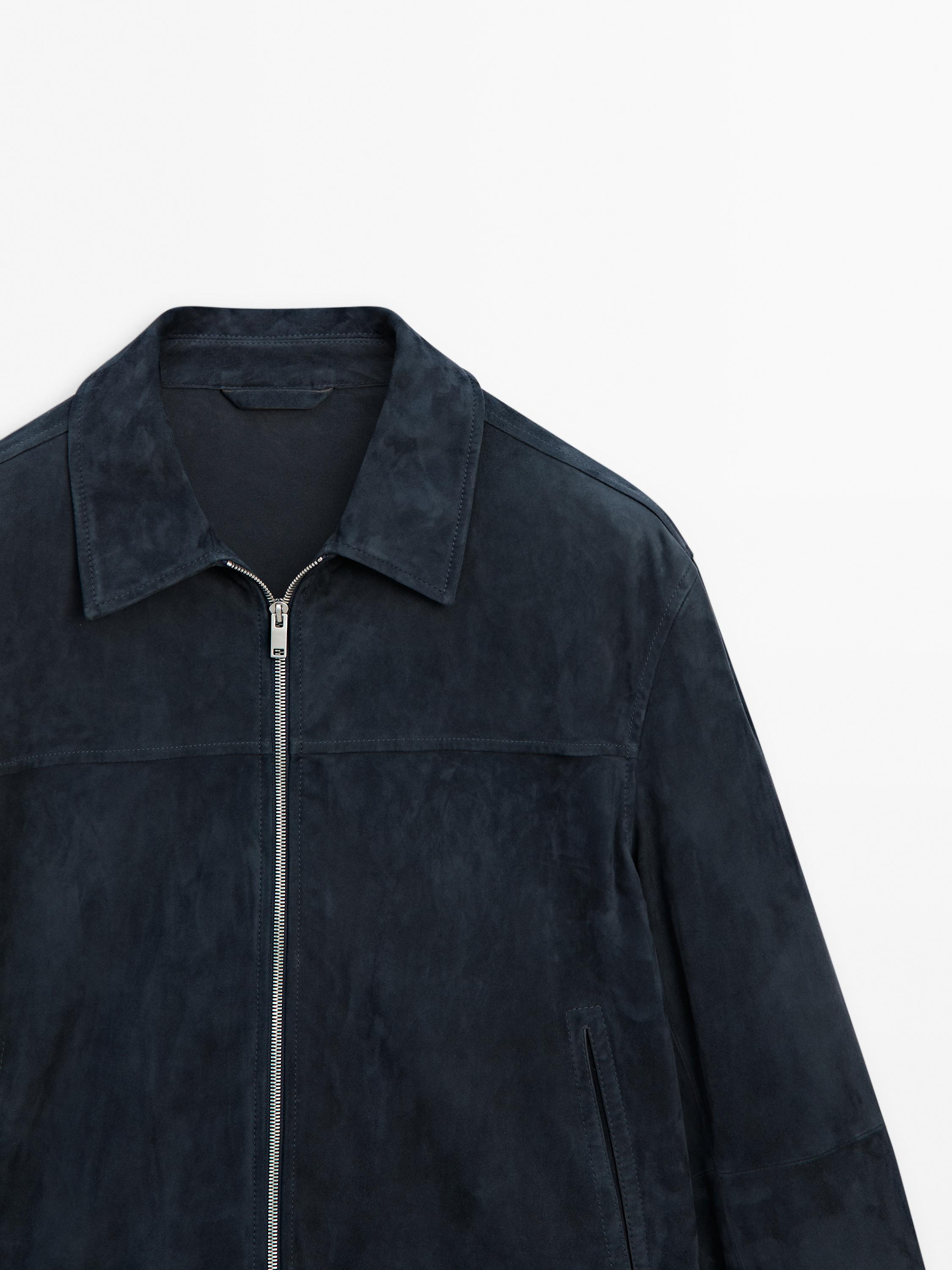 Suede leather jacket with faded detail | ZARA United States