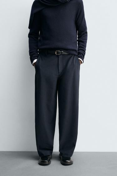 BALLOON FIT TROUSERS - Navy blue by Zara