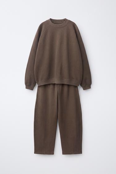 PLAIN SWEATSHIRT AND TROUSERS SET - Brown by Zara