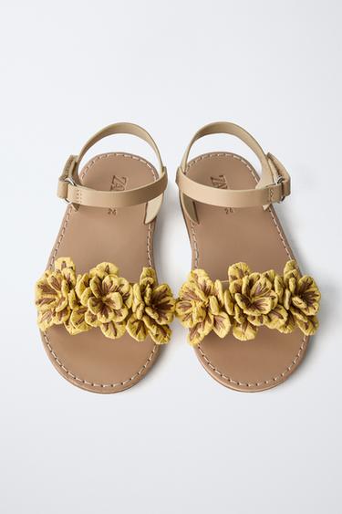SANDALES FLEURS - Marron sable de Zara - Image 3