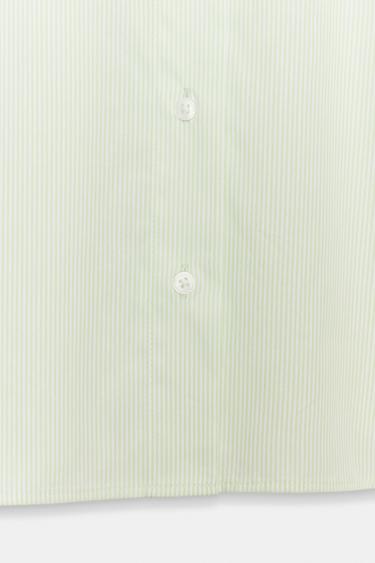 CHEMISE OVERSIZE EN POPELINE À RAYURES - Vert/Blanc de Zara - Image 9
