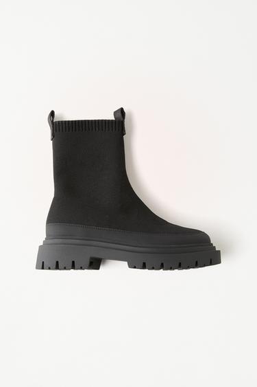 SOCK ANKLE BOOTS - Black by Zara