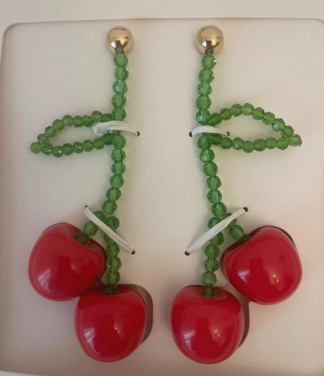 CHERRY BEAD EARRINGS - Image 2