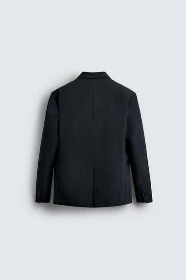 VESTE CROISÉE COSTUME RAYURES - Bleu marine foncé de Zara - Image 7