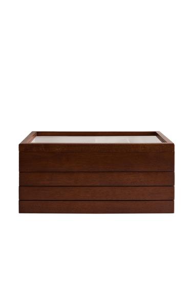 ラージ ウッド ジュエリーボックスブラウンZaraのラージ ウッド ジュエリーボックス - ブラウン