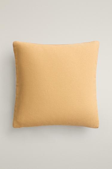 Zara PIPING THROW PILLOW COVER - Mustard - Image 0