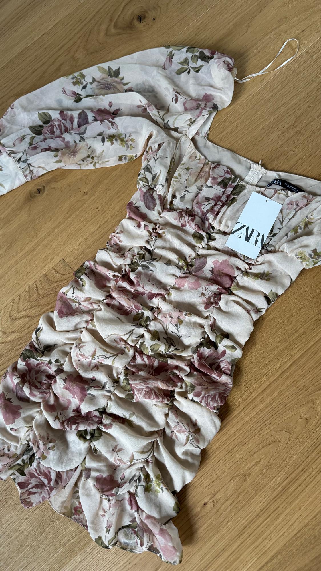 PRINTED DRAPED DRESS - Image 3