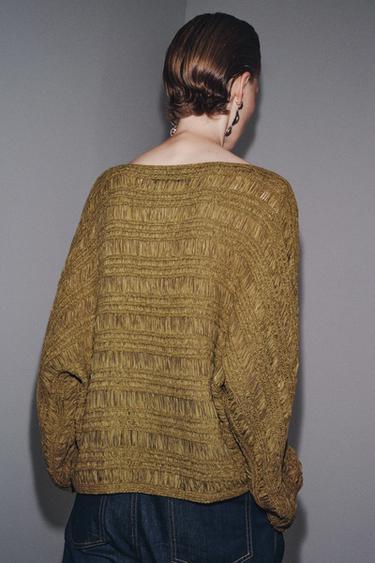 RIBBON KNIT SWEATER - Khaki by Zara - Image 2