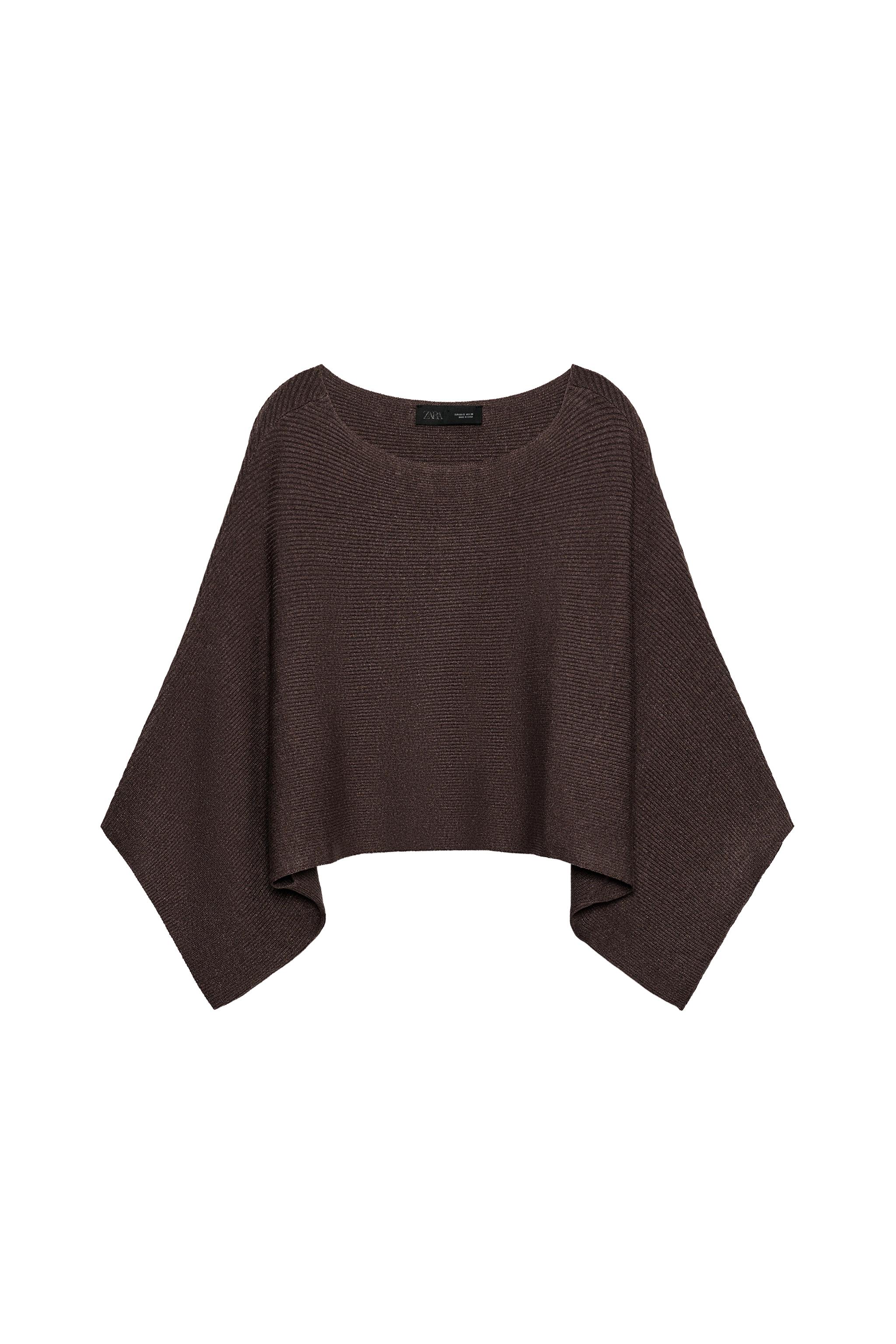 zara — PULLOVER CORTO A CAPPA IN MAGLIA