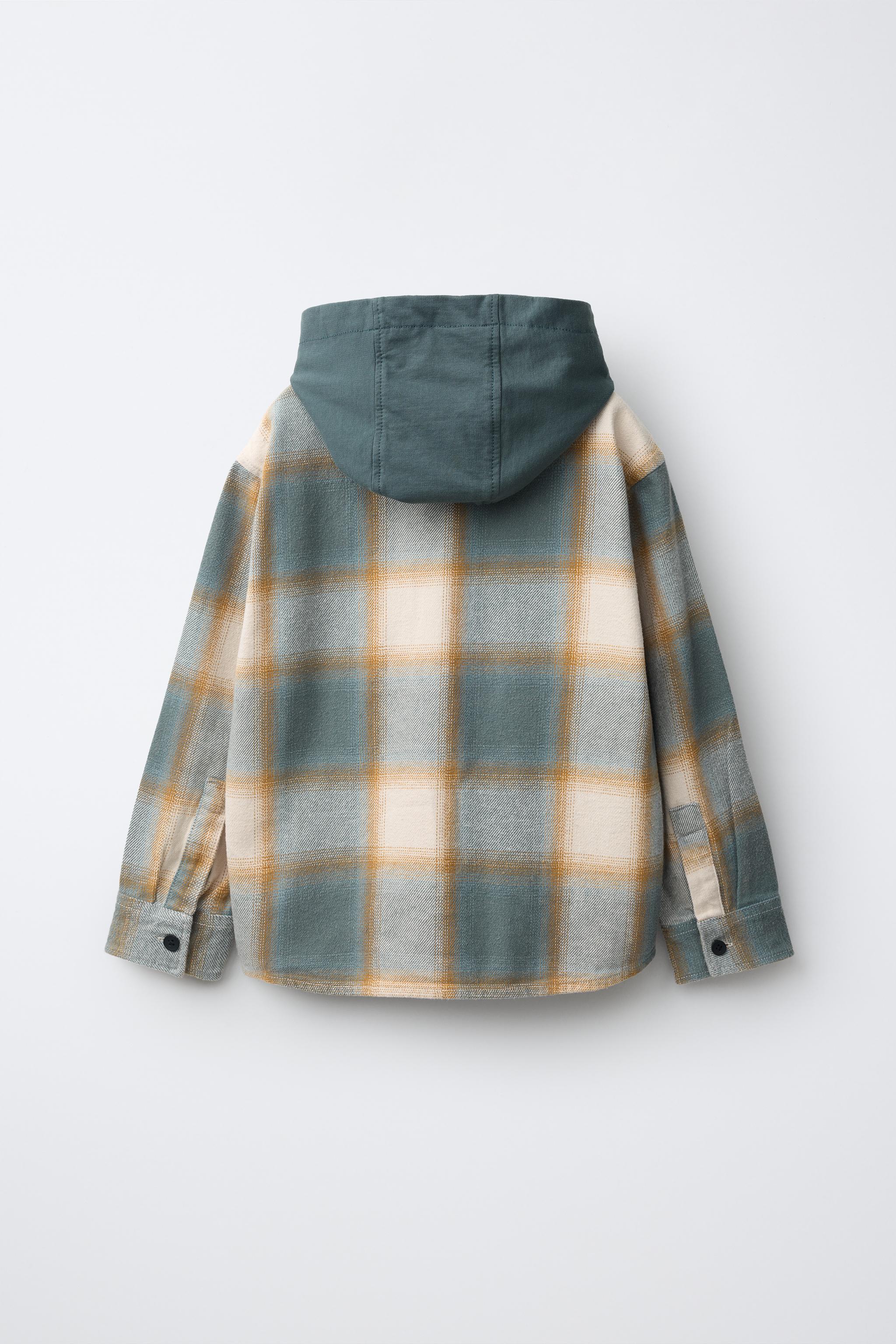 PLAID OVERSHIRT WITH DETACHABLE HOODIE