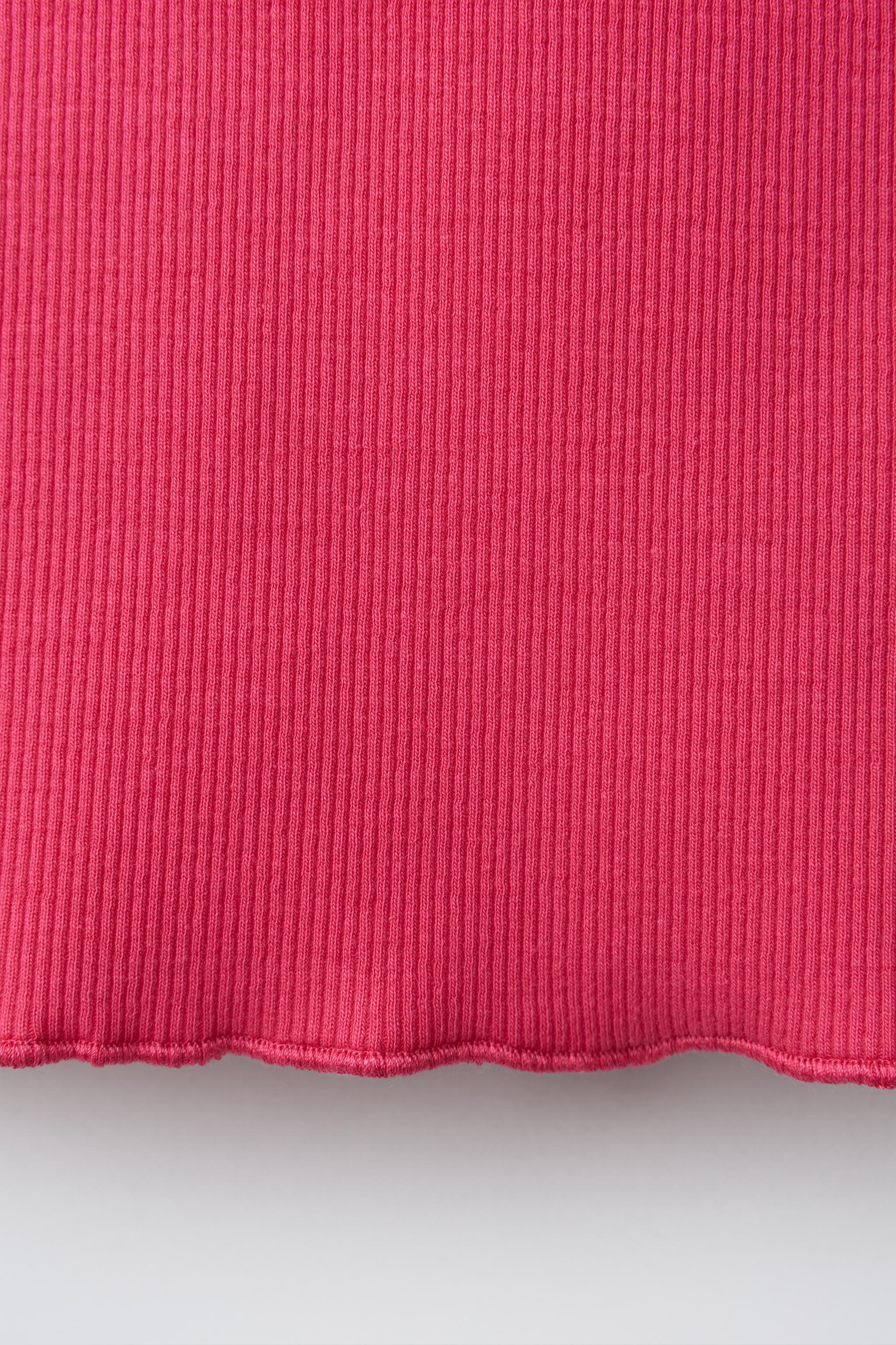 EMBROIDERED RIBBED SLEEVELESS T-SHIRT