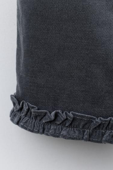 PANTALON JUPE-CULOTTE EN VELOURS - Bleu / Gris de Zara - Image 3