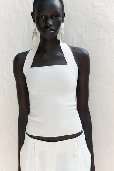 TOP HALTER STRETCH - Blanc de Zara - Image 1