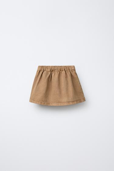 TWILL SKIRT WITH TIES - Caramel de Zara - Image 1