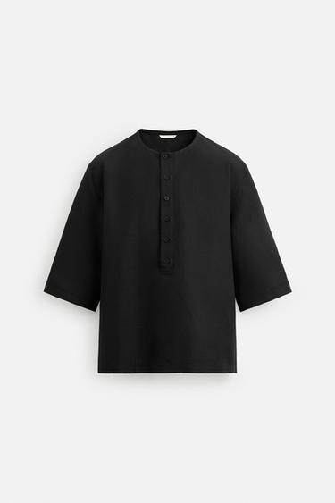 RELAXED FIT POLO SHIRT - Black by Zara