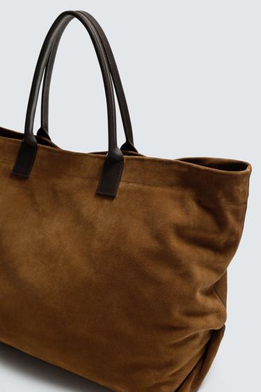 SAC SHOPPER EN CUIR - brun de Zara - Image 4