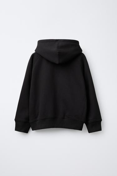 EMBROIDERED POCKET HOODIE - Dark anthracite by Zara
