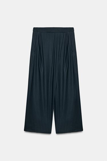 PANTALÓN CINTURA CRUZADA - rayas de Zara - Imagen 0