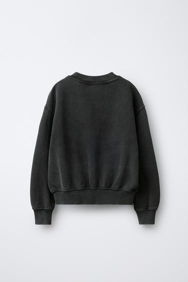 WEDNESDAY © FADED-EFFECT SWEATSHIRT - Anthracite grey by Zara