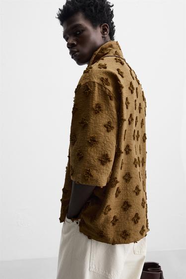 CHEMISE EN JACQUARD À TEXTURE - Marron de Zara - Image 6