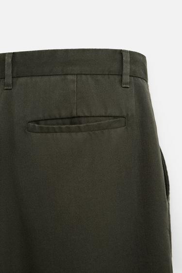 LYOCELL PLEATED TROUSERS - Green by Zara - Image 8