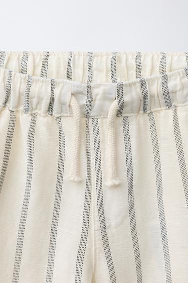 PANTALON FLUIDE AVEC LIN - Rayures de Zara - Image 2