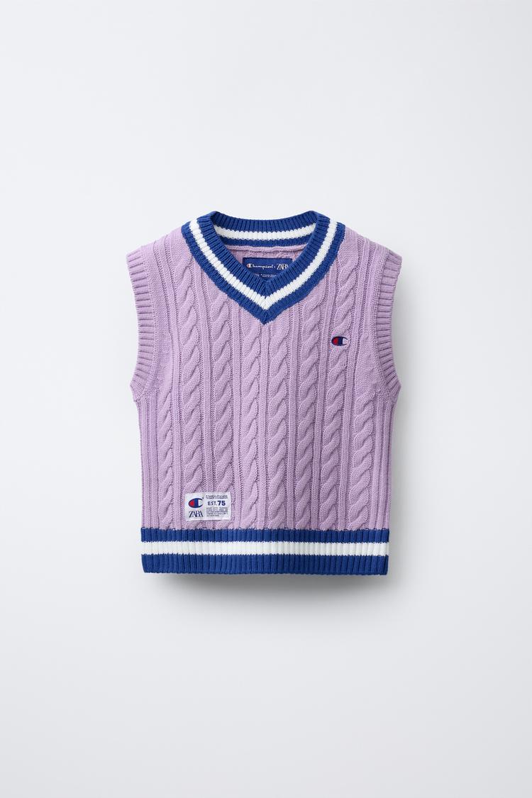 CHAMPION ® X ZARA KNIT VEST Purple ZARA Spain