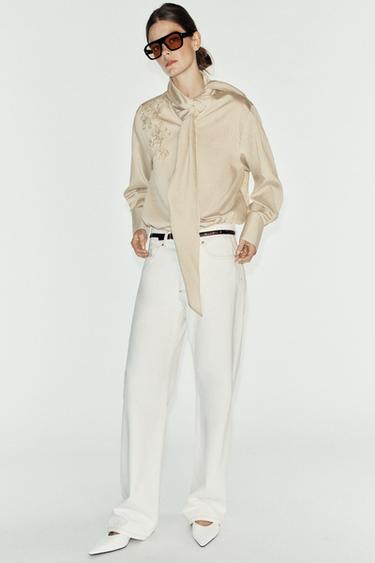STREIFEN-HEMD MIT KNOTEN - Beige von Zara - Bild 0