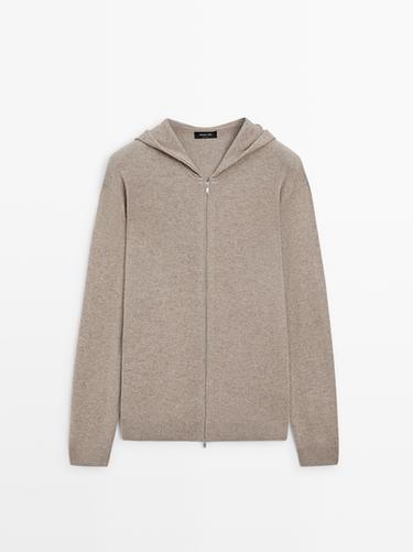 Cardigan laine à capuche - Vison de Zara
