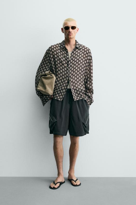 GEOMETRIC PRINT FLOWY SHIRT from Zara - $69.90