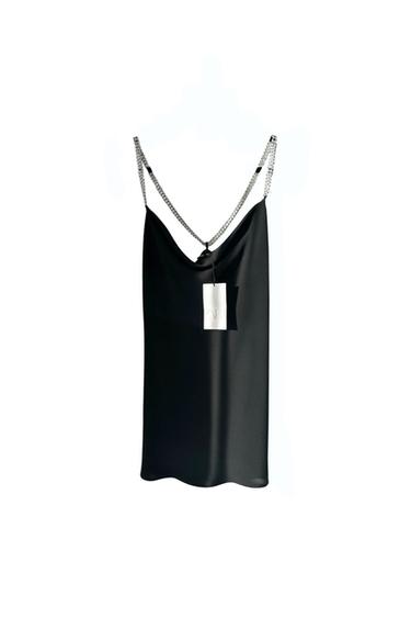NEW BLACK DRESS WITH RHINESTONES STRAPS