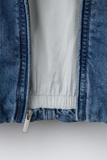 DENIM BOMBER JACKET - Mid-blue by Zara - Image 6