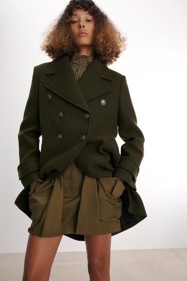 FALDA CORTA CARGO ZW COLLECTION - Khaki de Zara