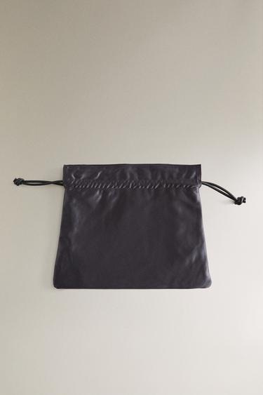 LARGE SATEEN BAG - Navy Blue by Zara - Image 4