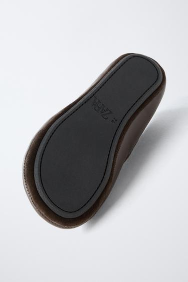 BALLERINES EN CUIR - Marron de Zara - Image 6