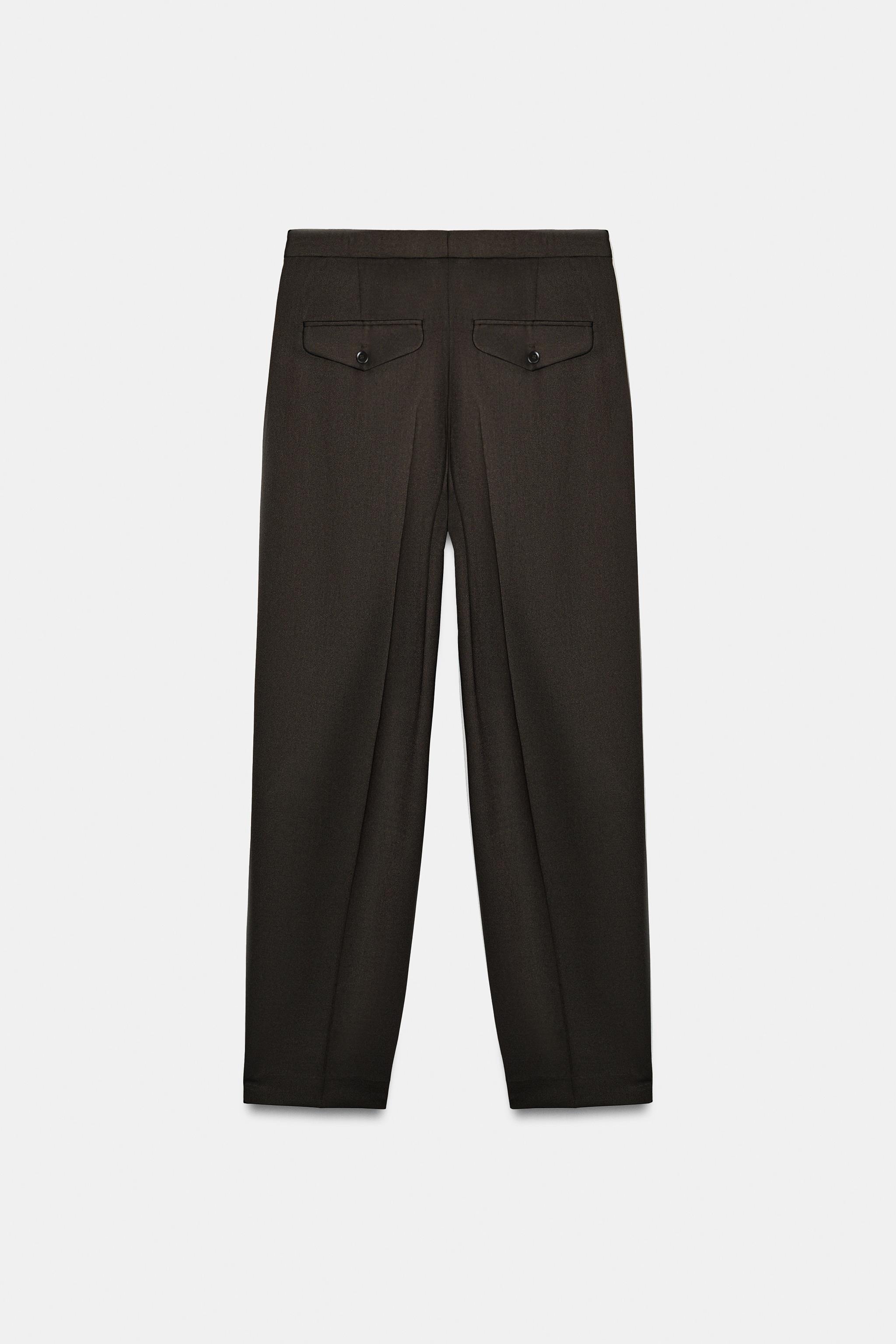 ZW COLLECTION ダーツ入りパンツ - ダークブラウン | ZARA Japan / 日本