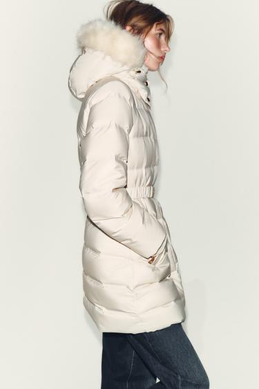 WATER-REPELLENT WINDPROOF HOODED DOWN PUFFER JACKET - Ecru by Zara - Image 5