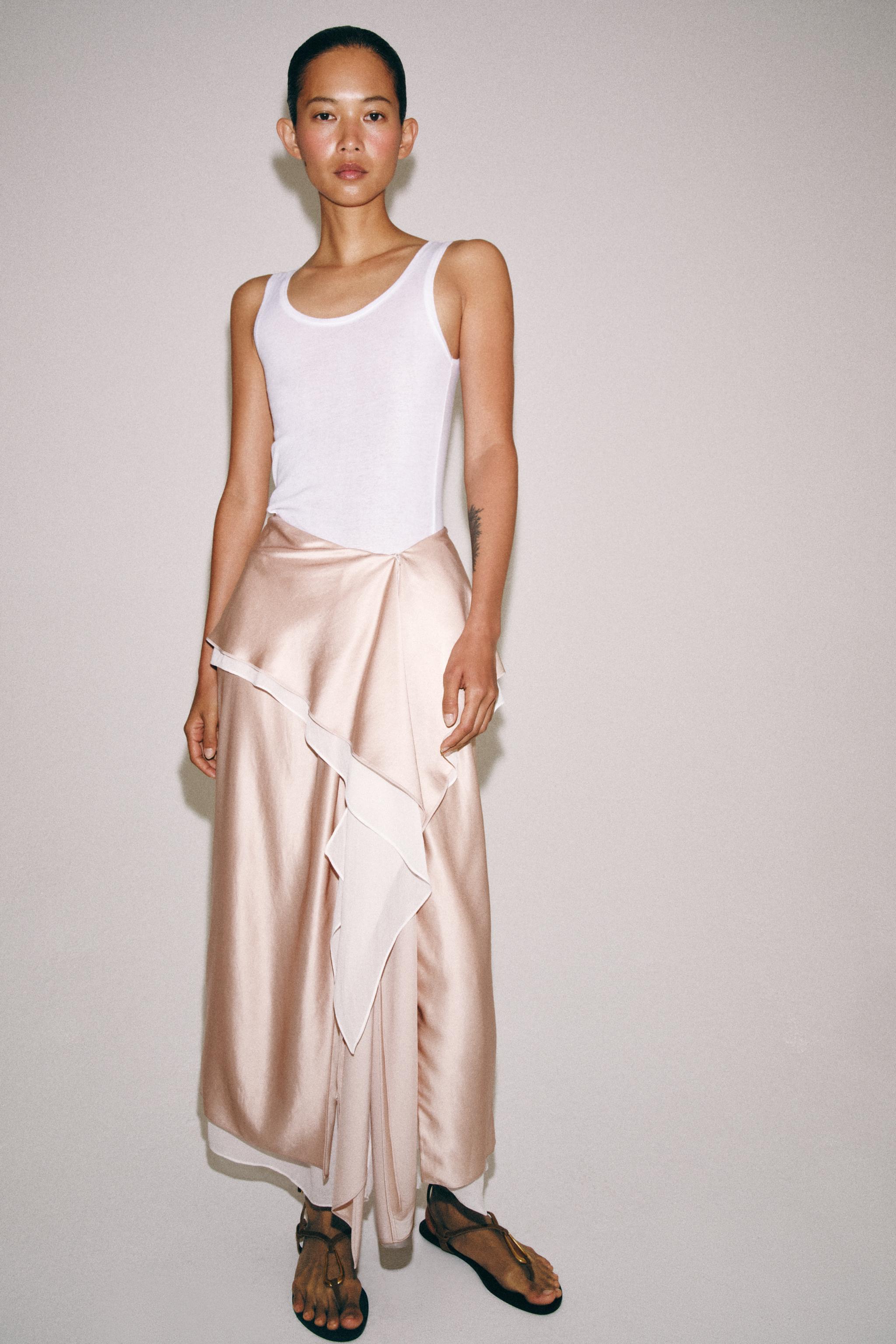 ZW COLLECTION FLOWY SATIN EFFECT SKIRT